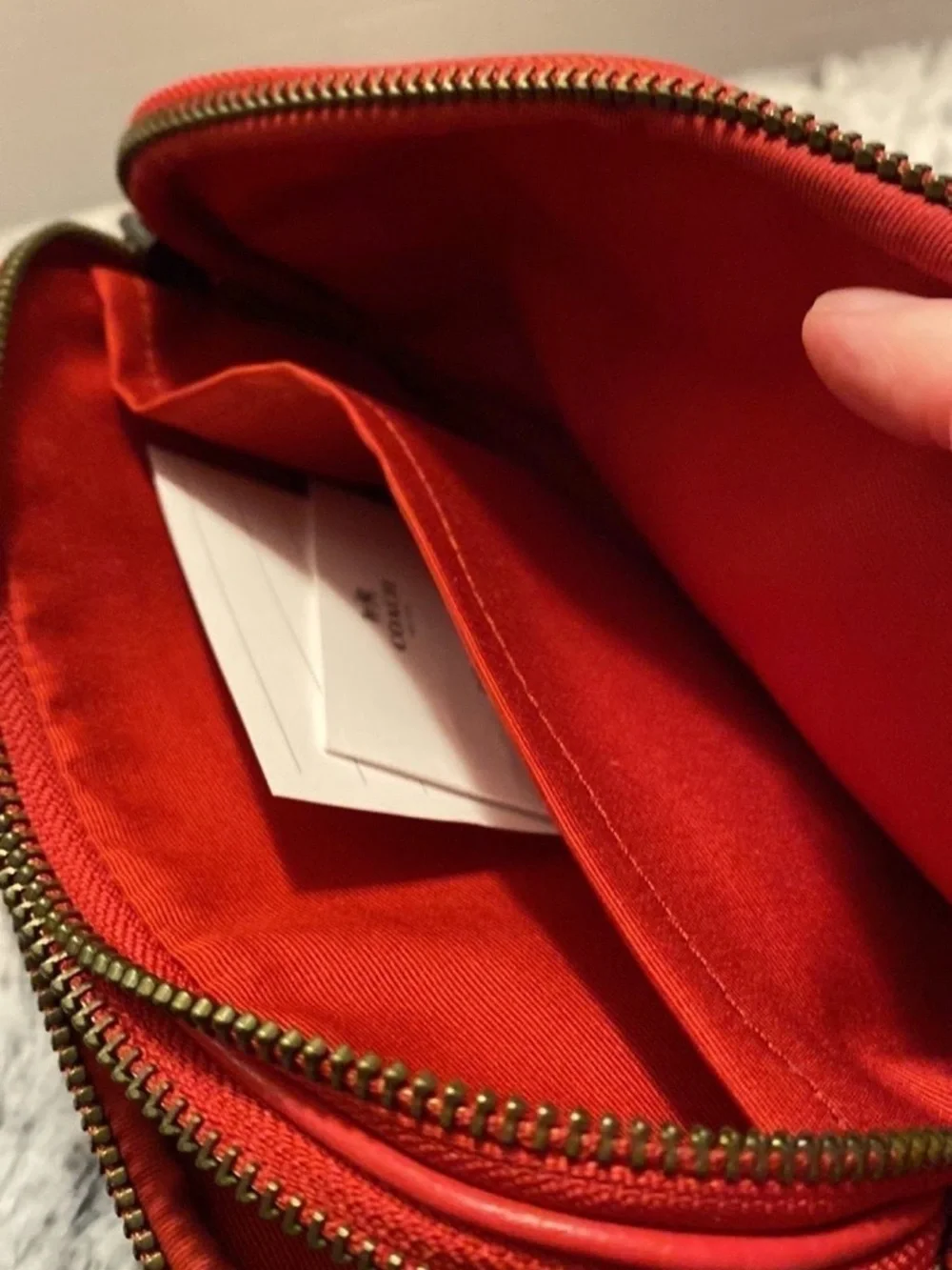 Coach Material 2 Zipper Crossbody Red Gunmetal Detail New With Tag!♥️♥️♥️